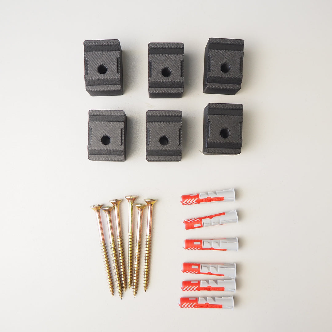 Connection kit for heavy-duty shelving | Shelf - wall