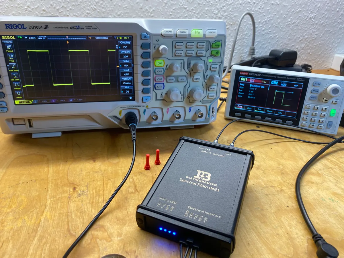 Lab bench with measurement and test setup