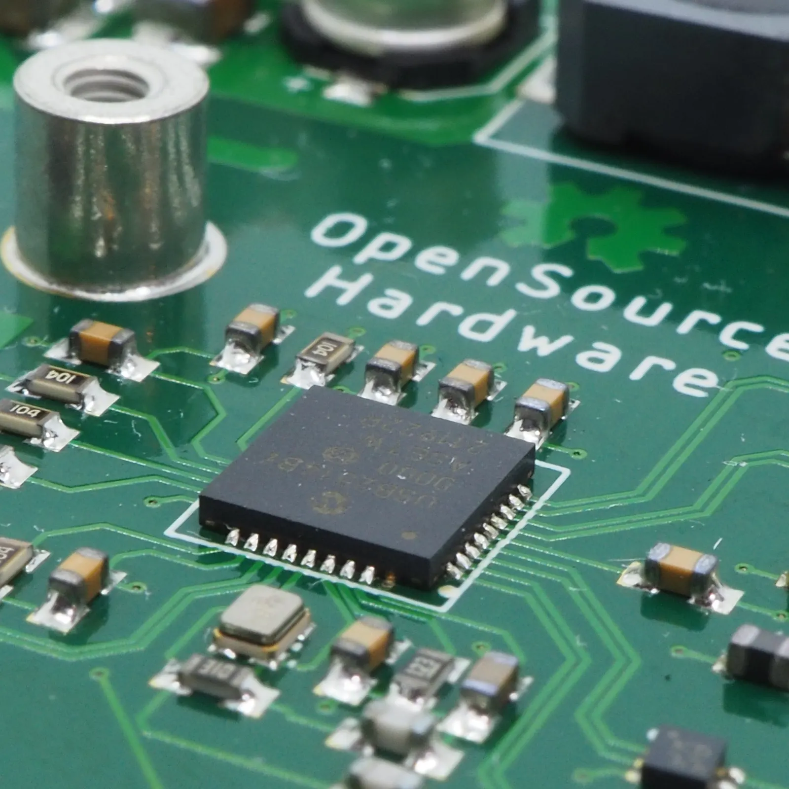Bestücktes QFN auf einer Open-Hardware-Platine